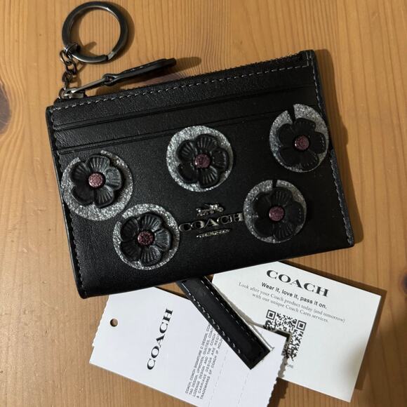 Coach Black Floral Wallet - Picture 4 of 10